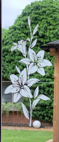 Etched glass vinyl - vinyl, flower