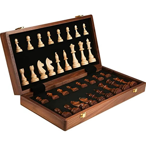 Folding wooden chess - 15",