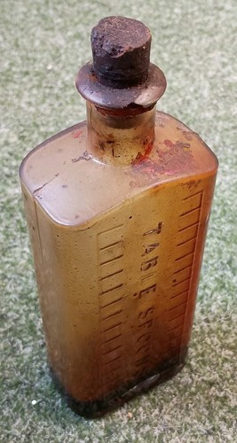 Brown medicine bottle circa - brown,