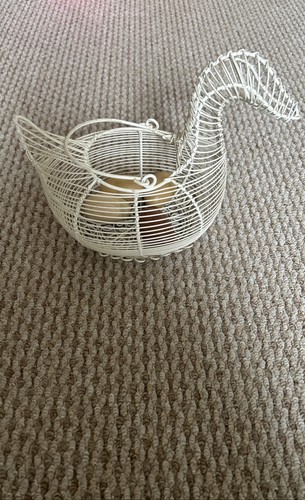 Vintage cream metal - cream, wire