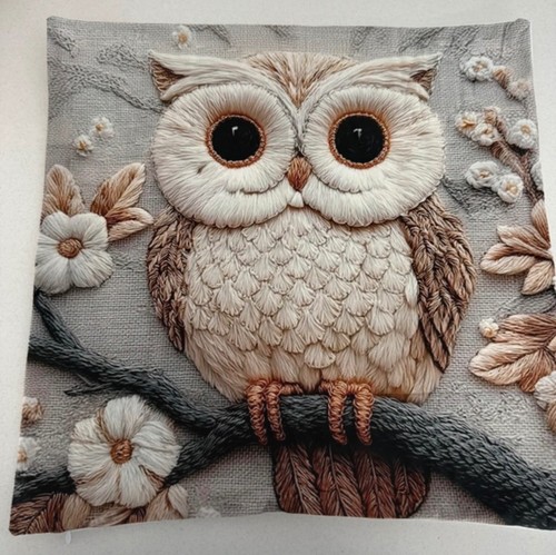 Owl printed cushion - printed,