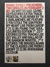 UNUSED ORIG 76x51cm BILLBOARD/RECORD STORE POSTER - MANIC STREET PREACHERS 2001