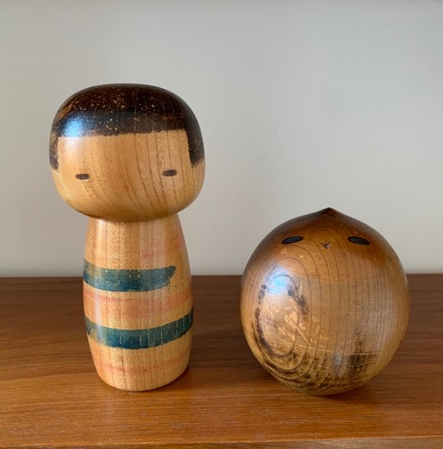 Two vintage kokeshi dolls - two, by