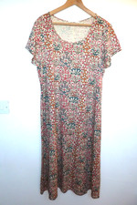 PERUVIAN CONNECTION cream teal green red PAISLEY FLORAL dress Size XL Size 20 22