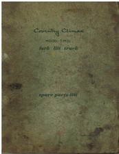 COVENTRY CLIMAX MODEL TMD SERIES FORK LIFT ORIGINAL FACTORY PARTS CATALOGUE