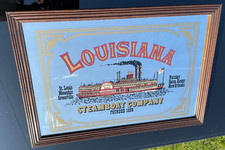 Vintage Louisiana Steam Boat Mirror Advertising 50CM  Bar Pub Man Cave LARGE