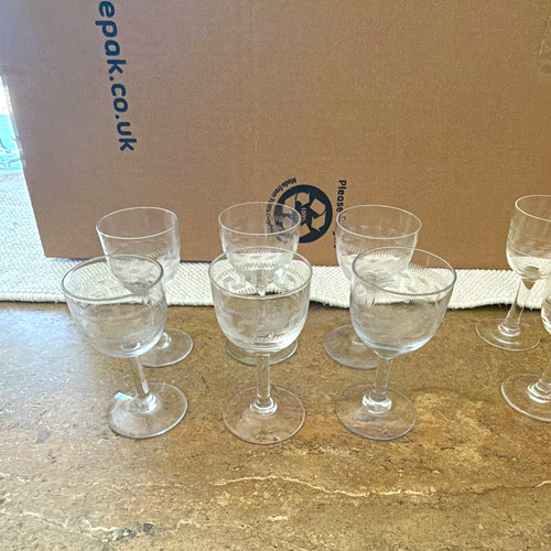 Edwardian etched sherry port - edwardian,