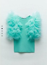 ZARA Turquoise Volume Ruffle
