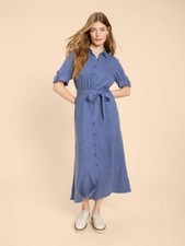 White Stuff Women's Beth Linen Blend Shirt Dress