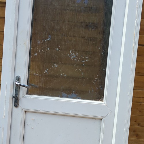 White upvc single panel door - white,