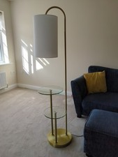 Brass Standing Lamp with Glass