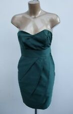 Women's Coast Emerald Green Twist Pleat Textured Bandeau Tulip Cocktail Dress 8