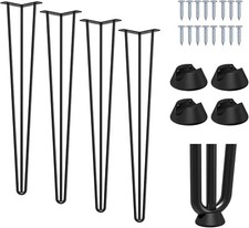 28" Metal Legs 71cm Black