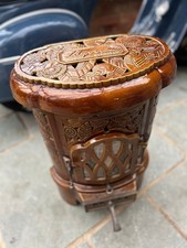 Vintage L’Idéal Devillaine French Enamel Cast Iron Stove Art Deco Heater Burner