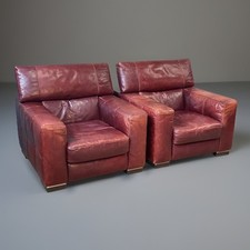 Pair Of Natuzzi Roma Red