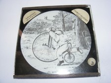 Antique magic lantern glass - lantern,