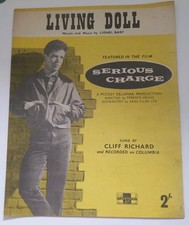 songsheet LIVING DOLL "serious charge" Cliff Richard , 1959 (F5)