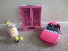 Barbie Wardrobe Car Scooter and accessories