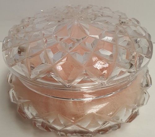 Cut crystal lidded - cut, powder