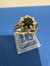 . 75Ct  Blue Sapphire Diamond Ring 9ct Gold  - Size N half 3.10 grams