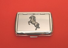 Horse Motif Tobacco Tin Box