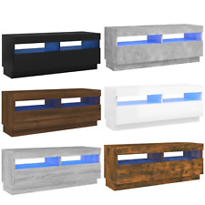 TV Cabinet Stand with LED Lights Media Entertainment Television Wooden Unit