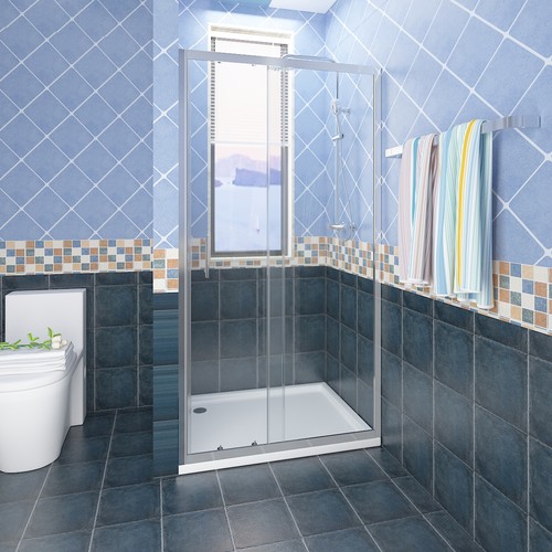 Chrome black sliding - chrome/black, shower