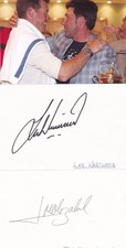 Lee Westwood & Jose Maria Olazabal - Ryder Cup - 2 SIGNED INDEX CARDS + PHOTO