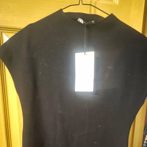 Zara black solid knit sheath - zara,