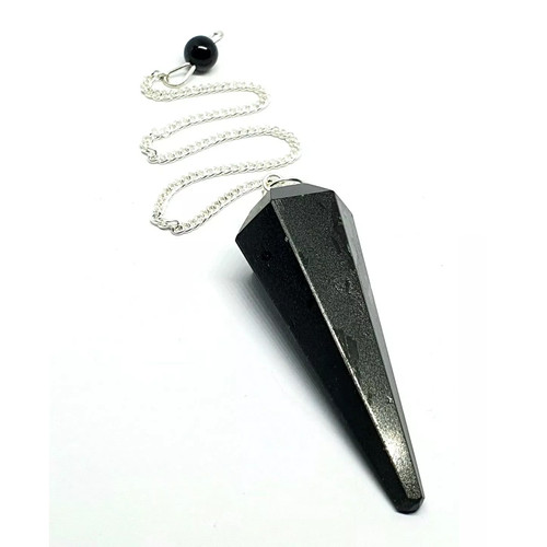 Black tourmaline pendulum - tourmaline,