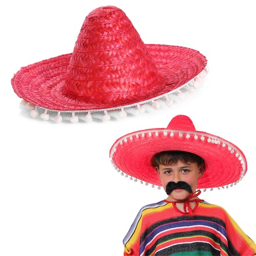 Childs red sombrero hat - red,