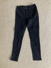 Ladies Boohoo Black  Ripped Size 4 Jeans