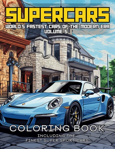 Supercars coloring book - book, for