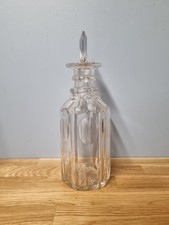 FINE ANTIQUE GEORGIAN GLASS 2  RING DECANTER.