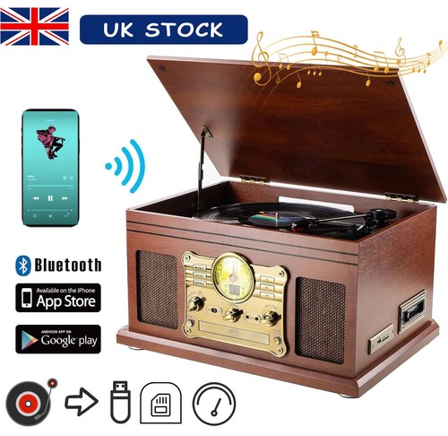 Vinyl record player with - record,