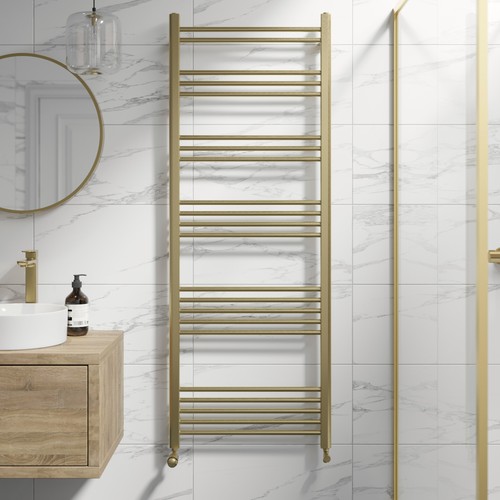 Heated towel rail brushed - heated,