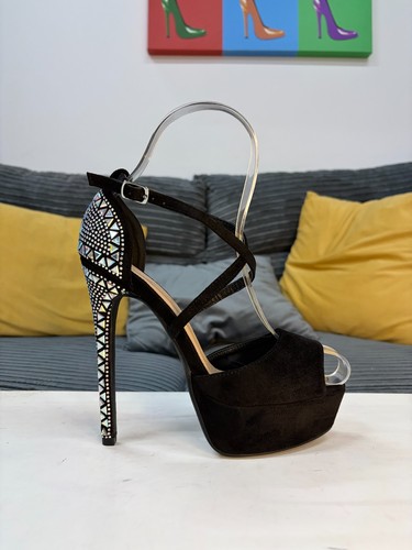 Women black suede diamante - women’s,