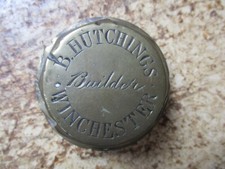 Brass Wagon Hubcap - B Hutchings, Builder Winchester