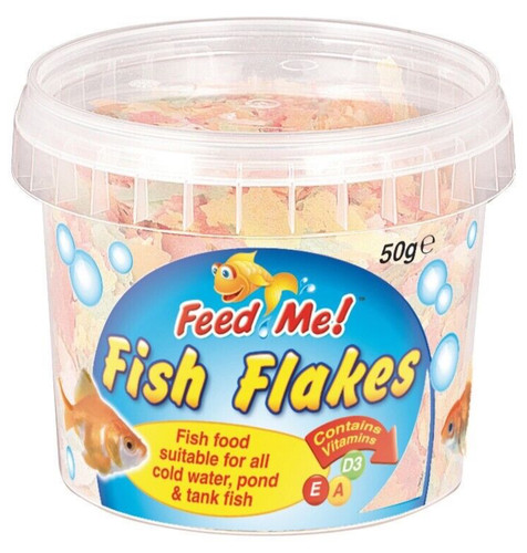 Feed fish flakes - me,