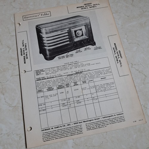 Crosley radio service - radio, manual