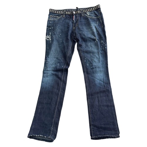 Dsquared denim jeans leather - denim,