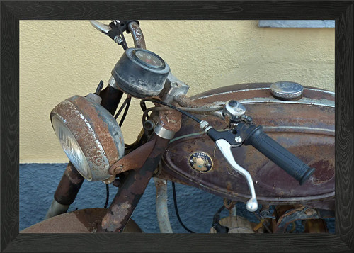 Old rusty moped framed - rusty,