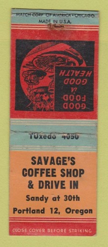 Matchbook cover savage s - matchbook,