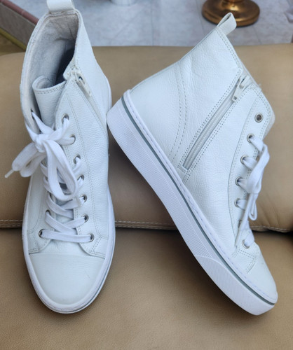Gabor white leather high - white, top