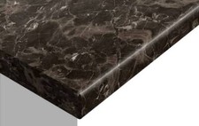 Brown Marble Rounded Edge Laminate Kitchen Worktops
