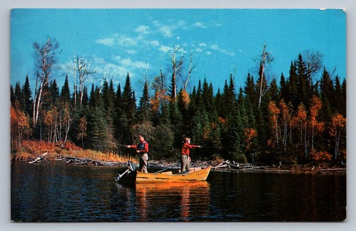 Postcard men fishing - postcard,
