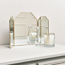 Small Gold Triple Dressing Table Mirror vanity mirror gift home decor metallic