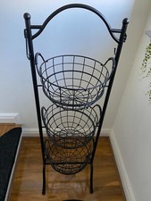 3 Tier Fruit Storage Basket Bowl Holder Vegetable Utility Rack & Dining Stand