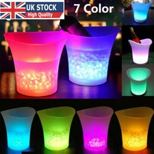 7 Color LED Changing Ice Bucket 5L Acrylic Beer Cooler Champagne Drinks Wine Bar