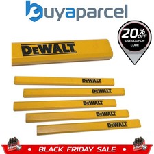 Dewalt Tradesmen HB Grade Flat Carpenters Pencils Yellow Dewalt Logo - 5 Pack